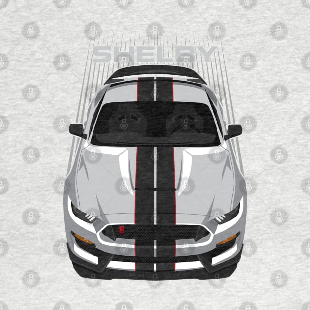 Ford Mustang Shelby GT350R 2015 - 2020 - Silver - Black Stripes by V8social